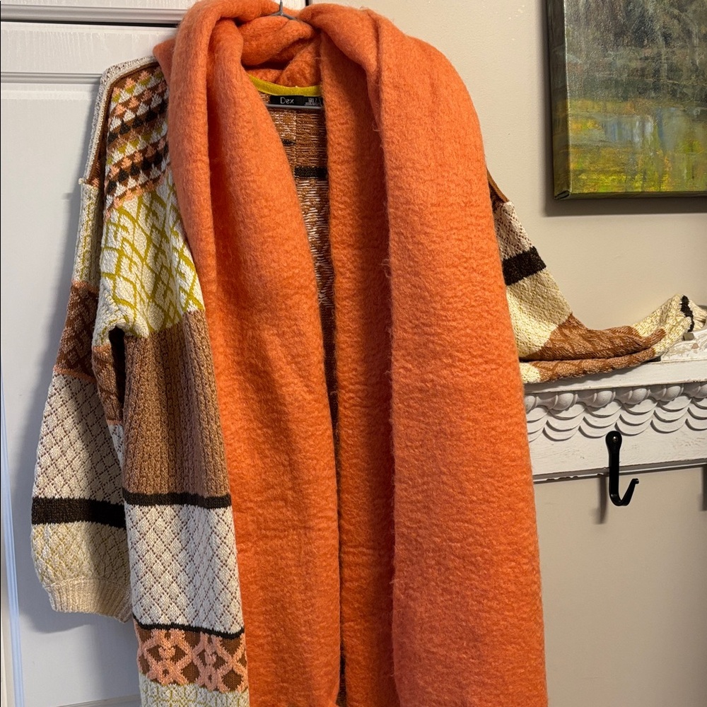 Dex cotton blend open long cardigan S - Picture 9 of 10